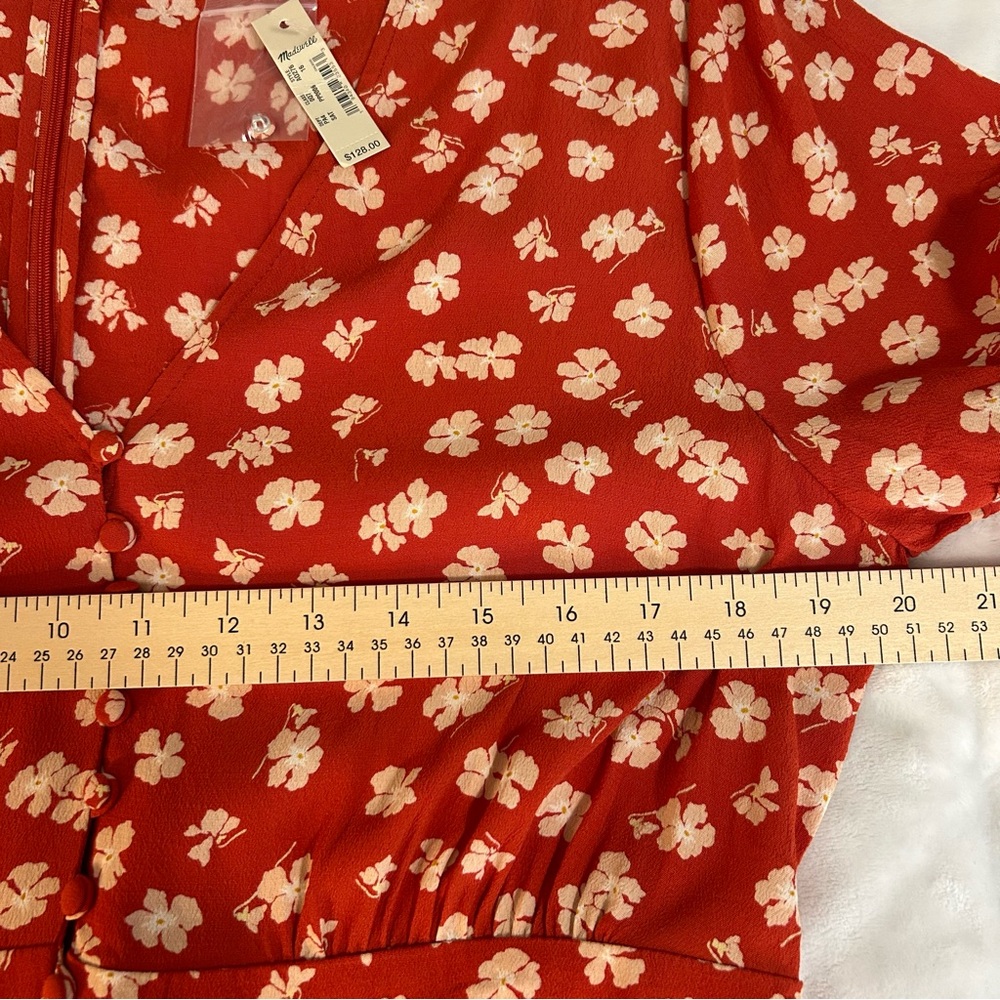 NWT Madewell Button-Front Retro in Happy Hibiscus Dress sz 16 Indie Coquette - Picture 12 of 16